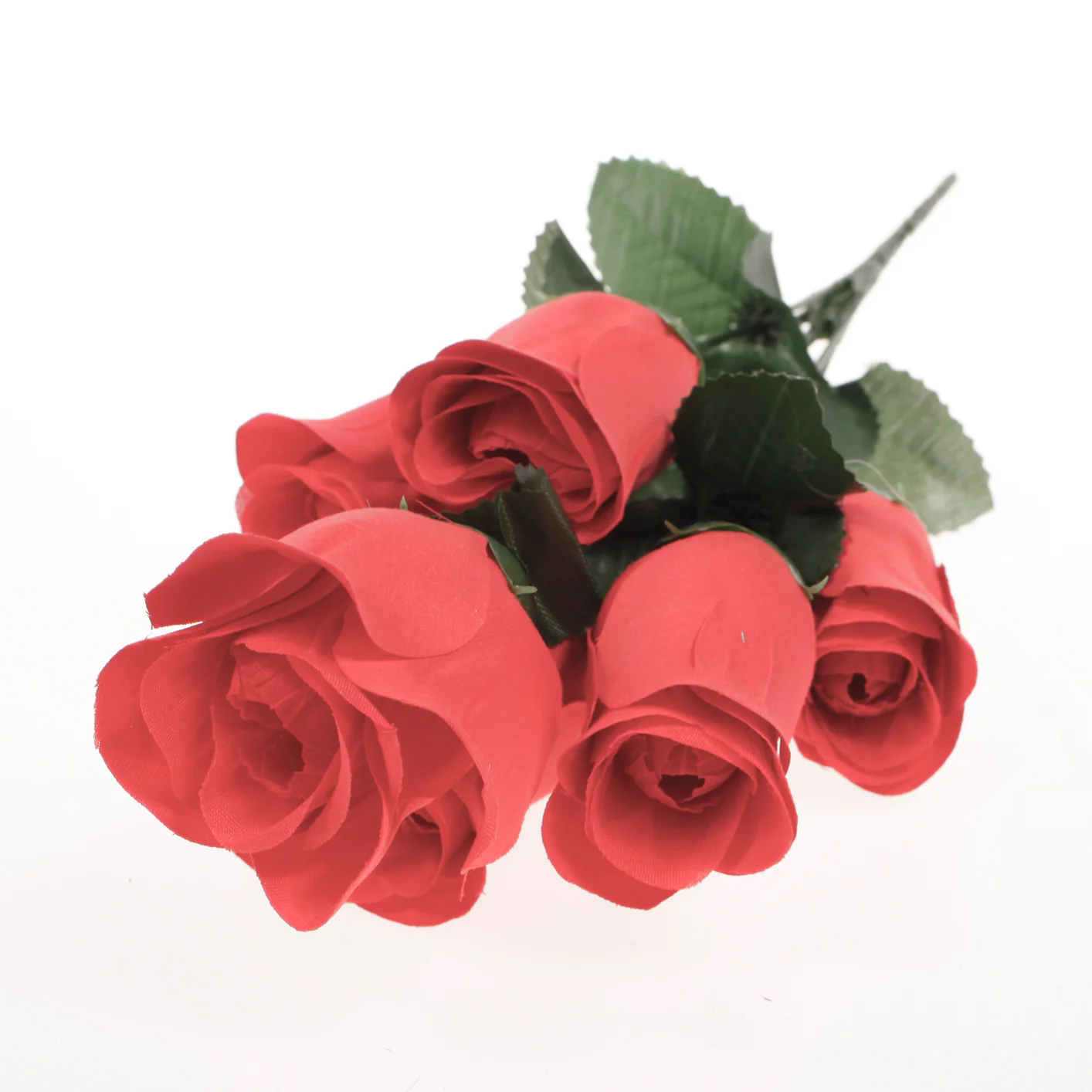 CLEARANCE Artificial Silk Premium Rose Bud Bouquet - Red Rose - Image 5