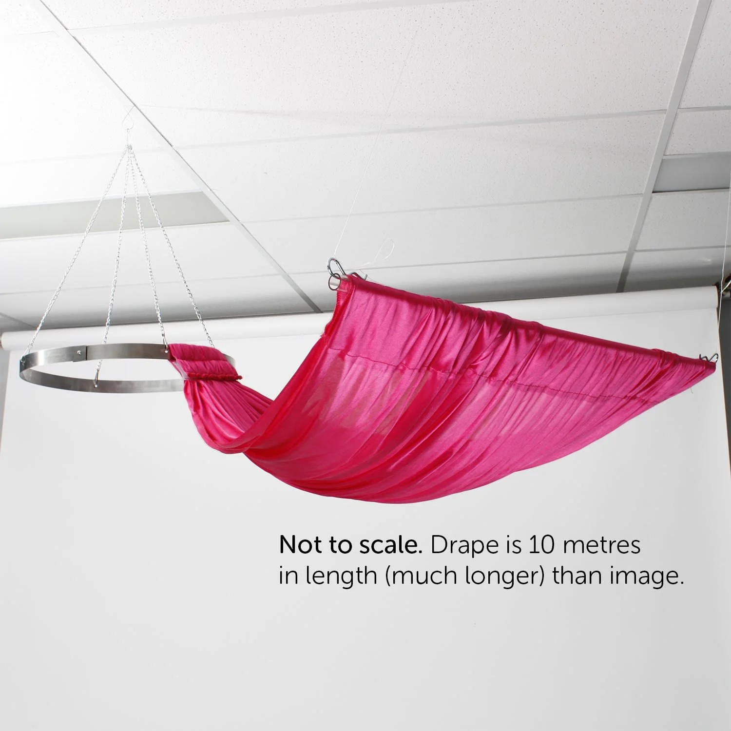 Ceiling Drape Ice Silk Satin - Hot Pink (10m) - Image 3