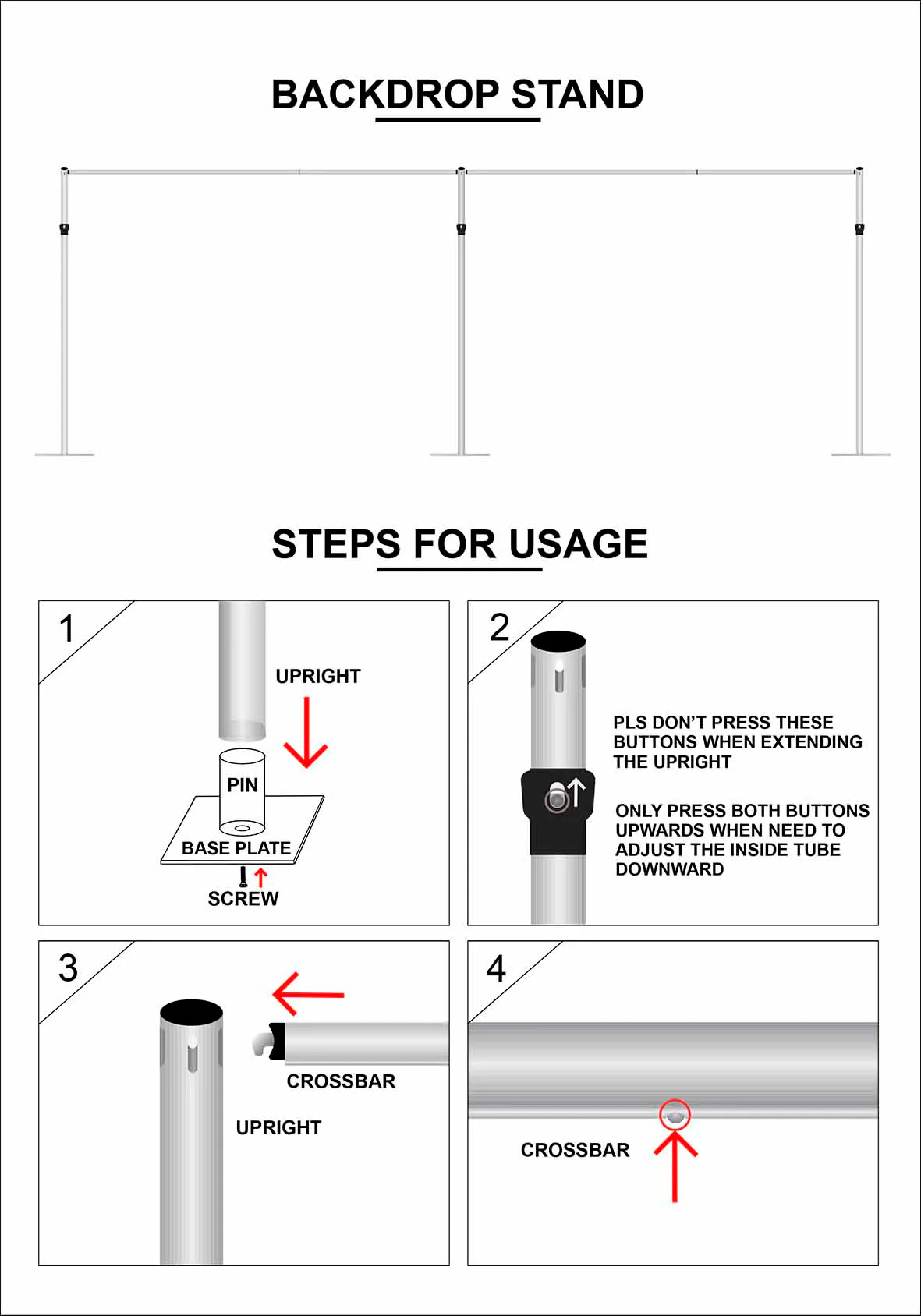 Backdrop Stand Set - Pipe and Drape (6m x 3m) - Image 4