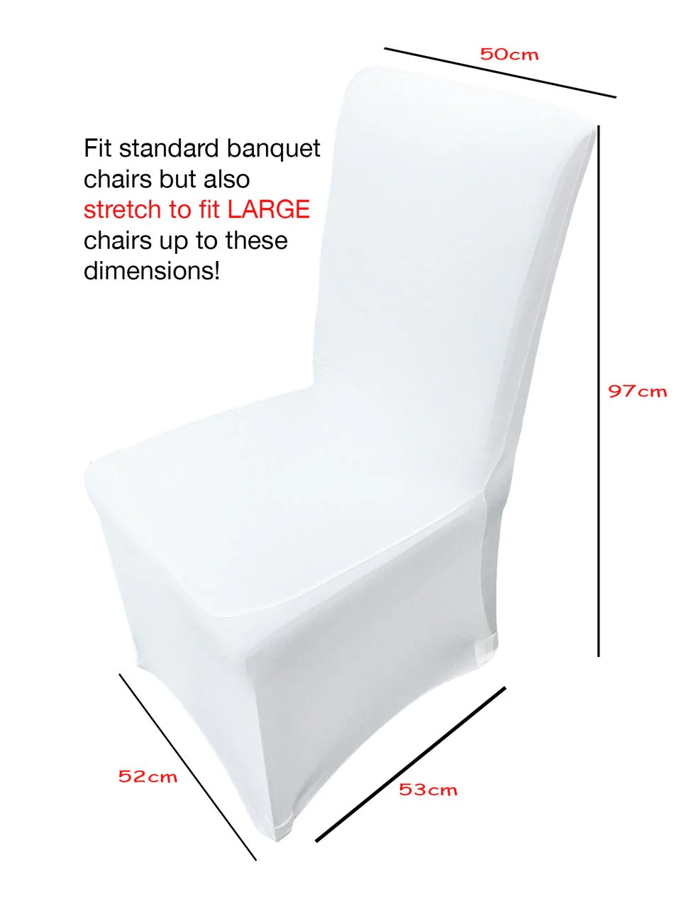 Lycra Chair Covers - White (210gsm) - Image 6